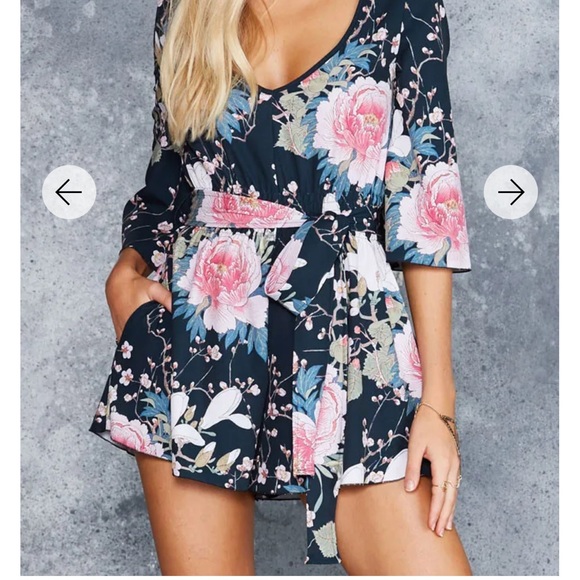 Blackmilk KOSON FLOWERS KIMONO PLAYSUIT - LIMITED - Picture 2 of 7